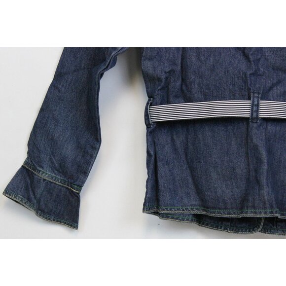 NEW 2006/05 Gymboree Prep Denim Blazer Jacket 7 Spring Tulip Belted Buttons Bow - Picture 9 of 10